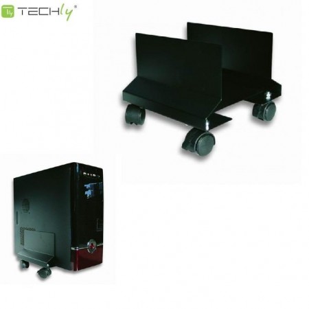 Podstawka pod obudowę PC Techly ICA-CS 34 na kółkach, czarna