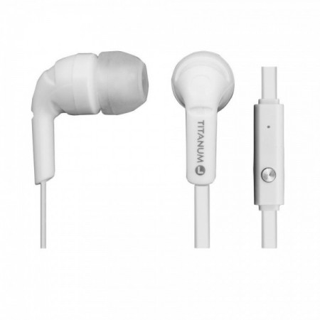 Słuchawki z mikrofonem Titanium douszne TH109W białe