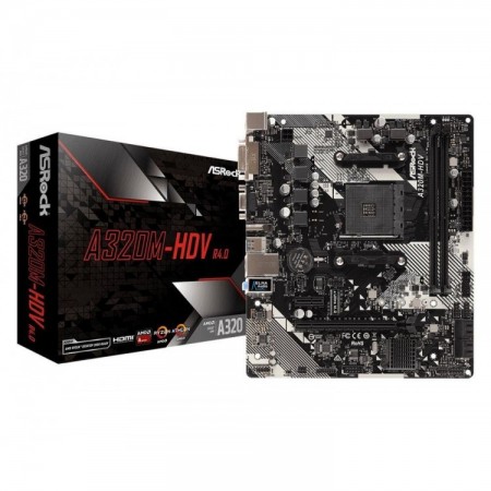 Płyta ASRock A320M-HDV R4.0 /AMD A320/DDR4/SATA3/M.2/USB3.0/PCIe3.0/AM4/mATX