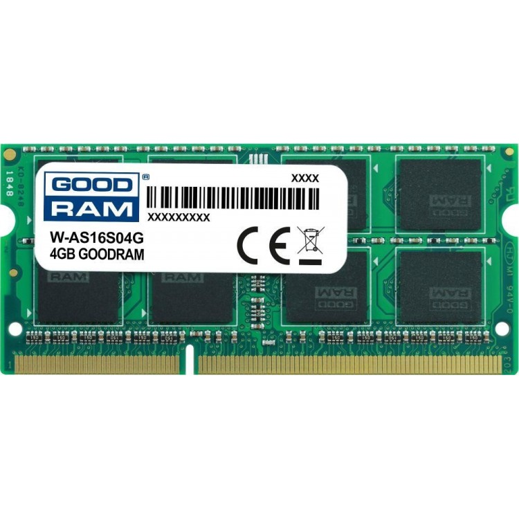 Pamięć DDR3 GOODRAM SODIMM 4GB 1600MHz ded. do ASUS (W-AS16S04G)