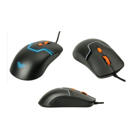 Mysz przewodowa Acme Aula Rigel optyczna Gaming czarno-pomarańczowa