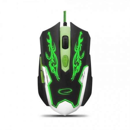 Mysz przewodowa Esperanza MX405 Cyborg optyczna Gaming 6D USB czarno-zielony