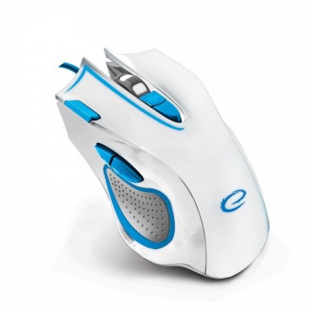 Mysz przewodowa Esperanza MX401 Hawk optyczna Gaming 7D USB biało niebieska